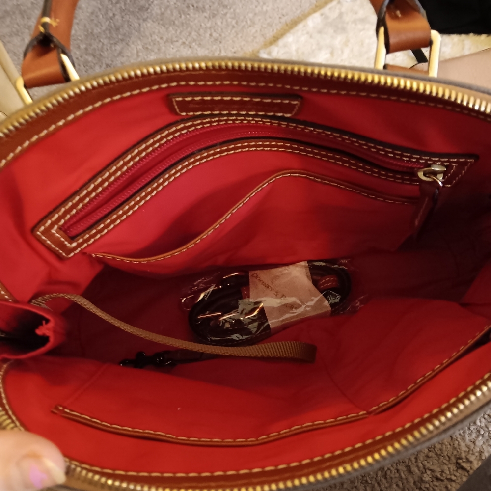 Dooney & Bourke Gray Satchel with Brown Accents - Picture 7 of 10